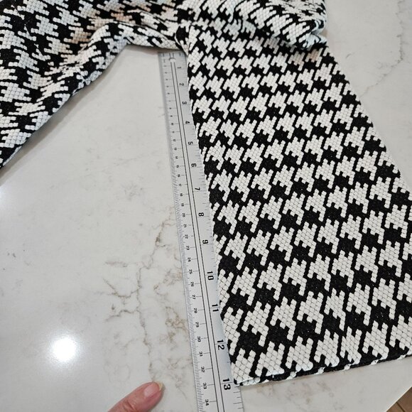 Ali Miles Black & White Houndstooth Button-Up Coat Blazer Sz Small Preppy Flowy - Picture 11 of 12